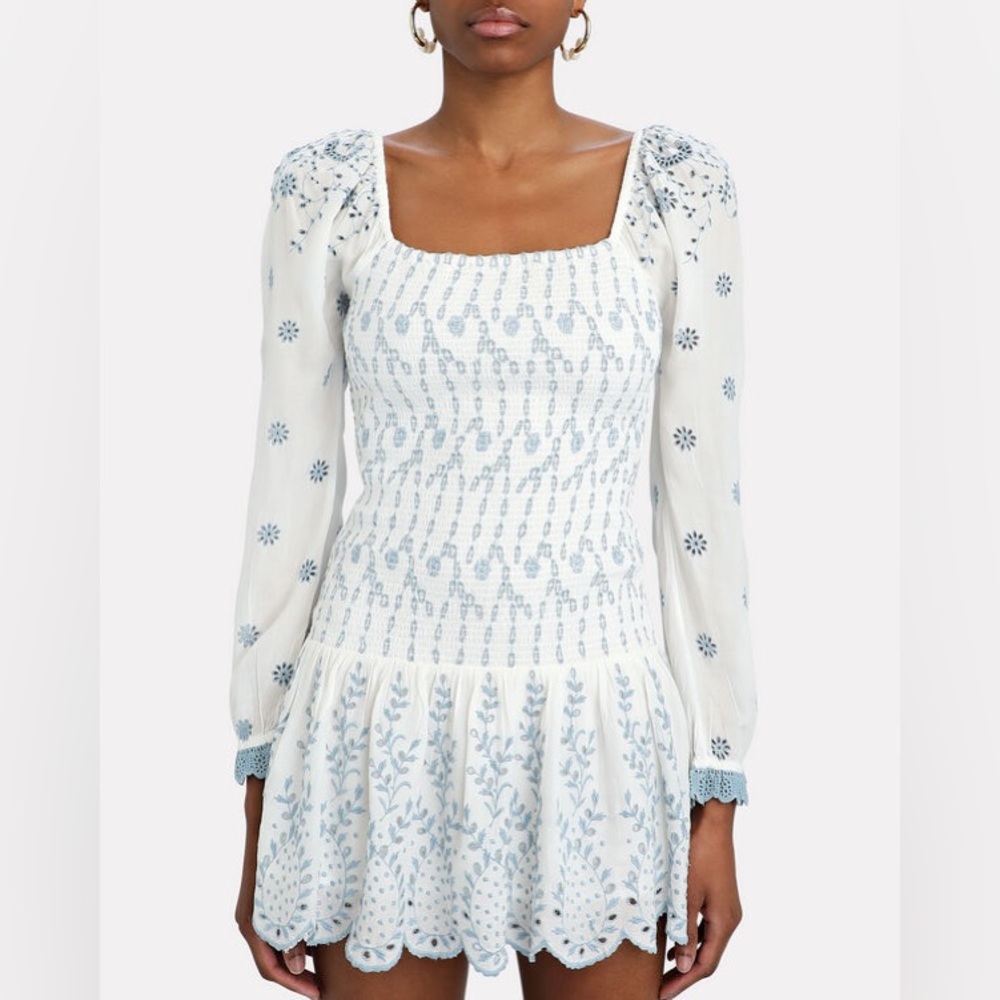 LOVESHACKFANCY Jayce Broderie Anglaise Mini Dress